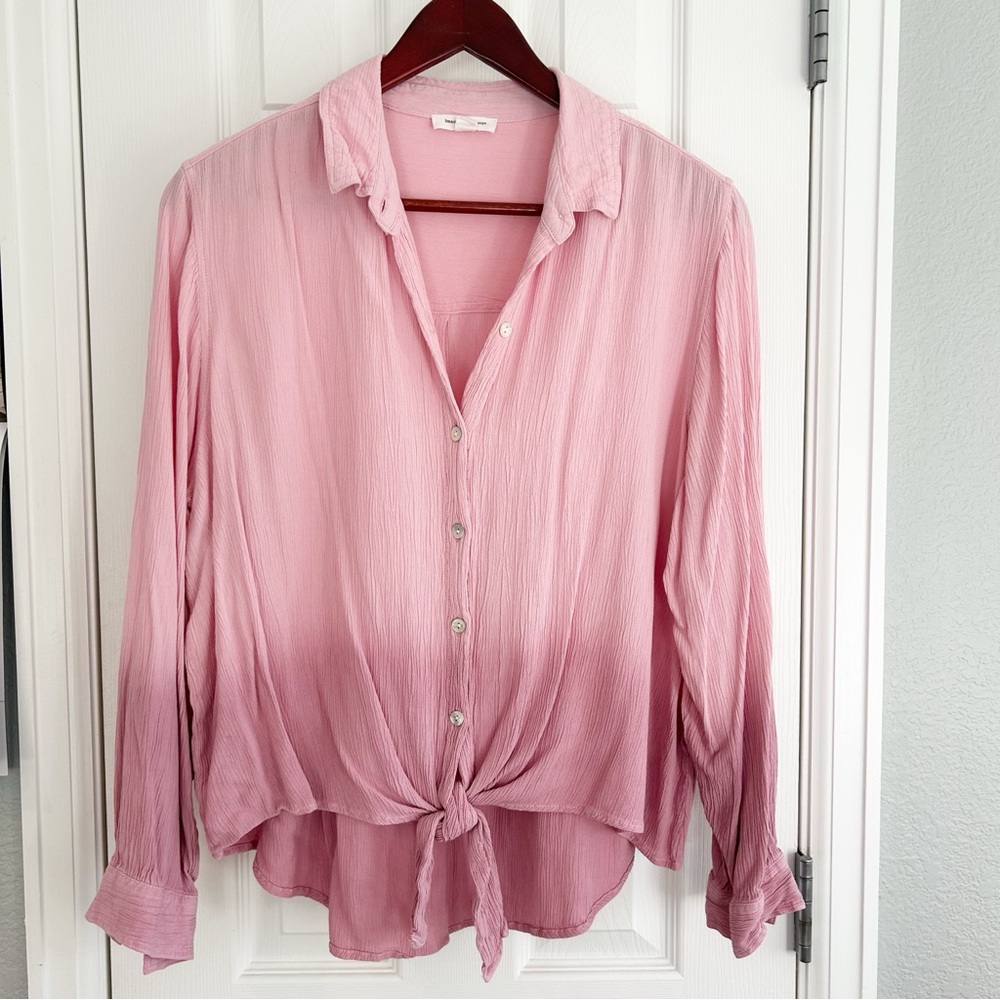 beach lunch lounge tie front ombré top